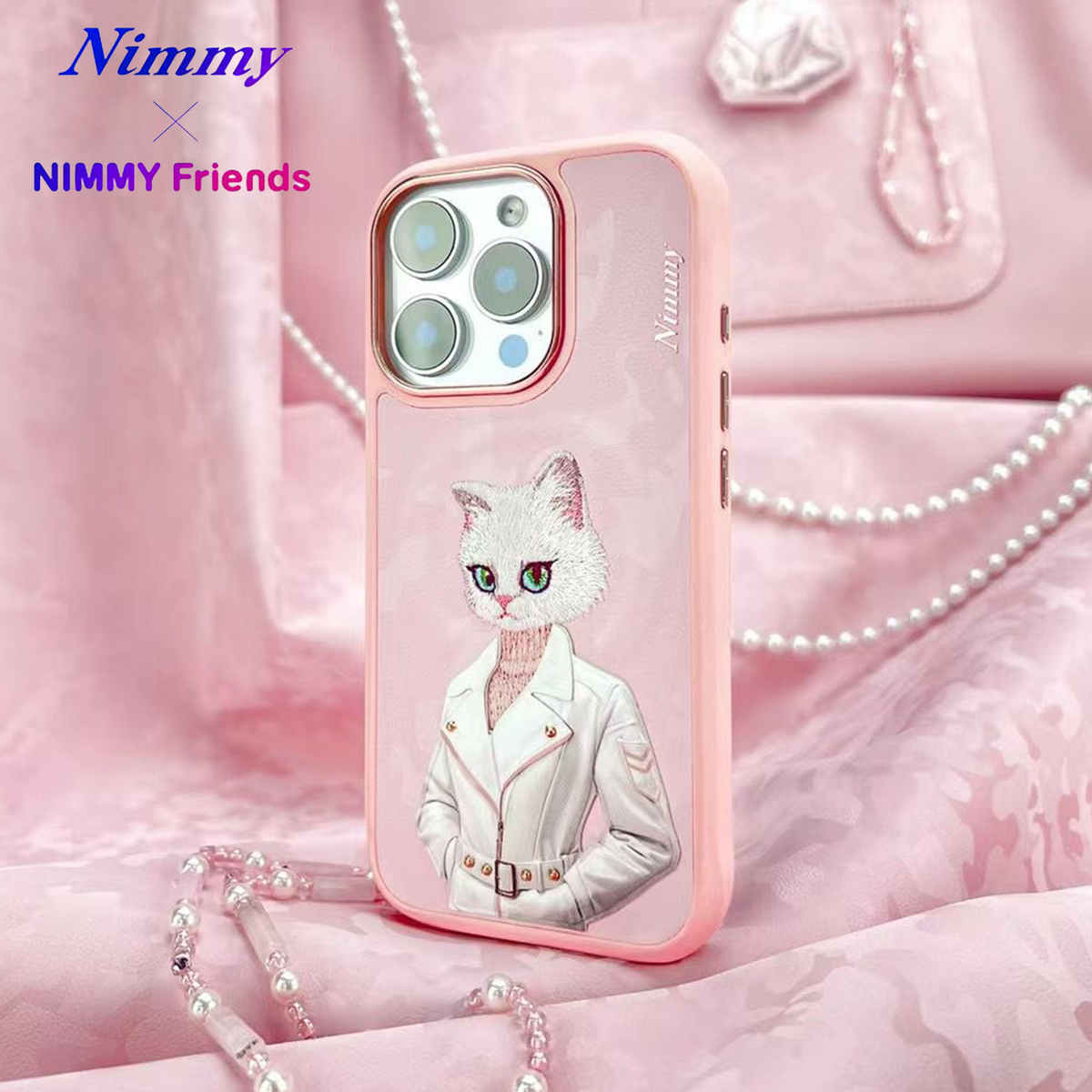 NIMMY 3D Embroidered Kabartmalı Cat Figürlü Fashion Case for Samsung Galaxy S25 Ultra | MagSafe · 3