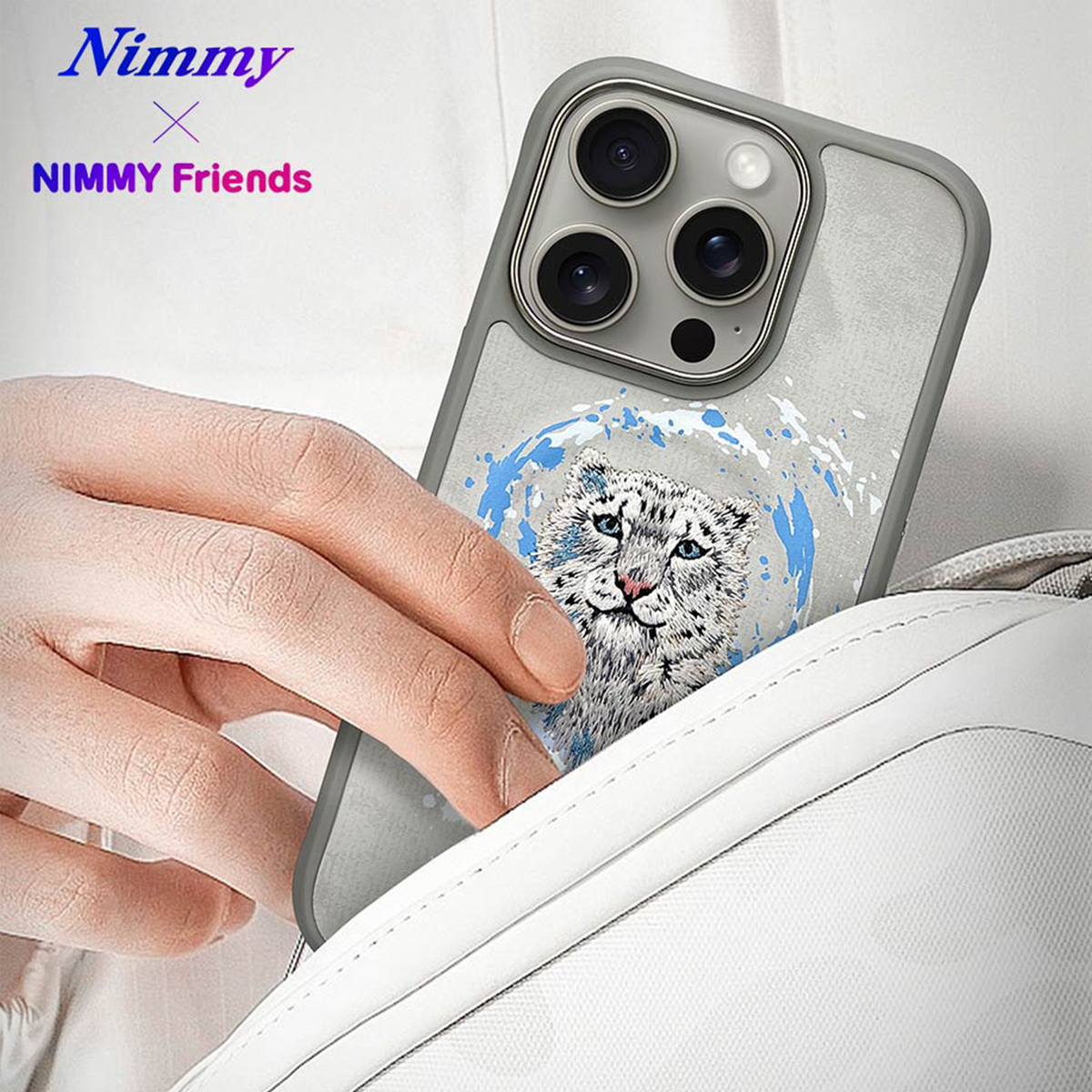 NIMMY 3D Embroidered Kar Leopardı Premium Case 2.0 for Samsung Galaxy S25 Ultra | MagSafe · 5