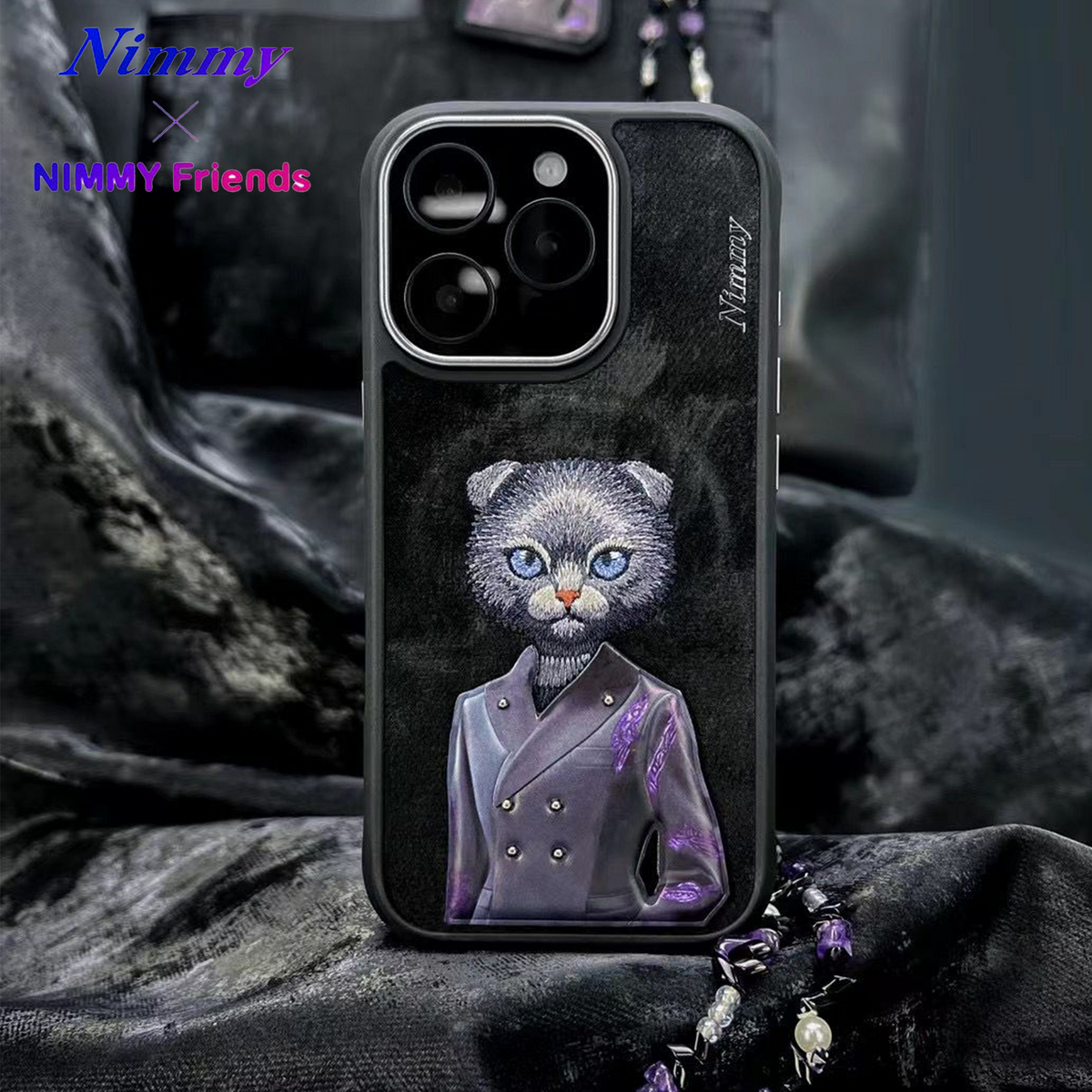 NIMMY 3D Embroidered Cat Figürlü Fashion Case for Samsung Galaxy S25 Ultra | MagSafe · 4