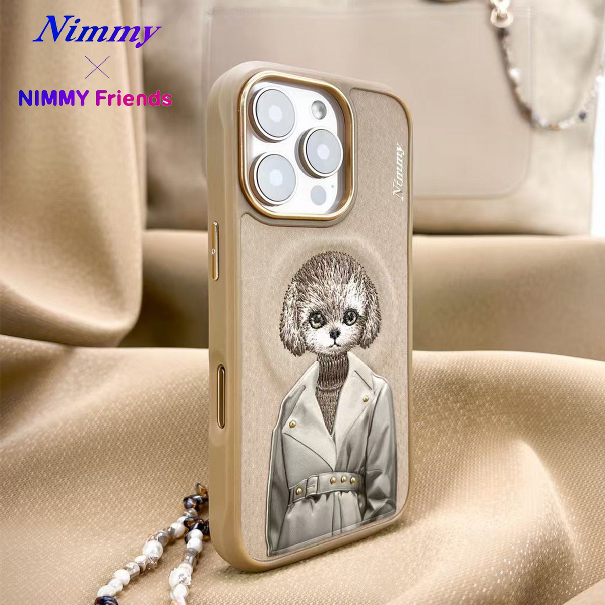 NIMMY 3D Embroidered Dog Figürlü Fashion Case for Samsung Galaxy S25 Ultra | MagSafe · 3