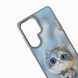 NİMMY · 3D Embroidered Eye Detail Cat Design Silicone Case for Samsung Galaxy S26 Ultra · 3