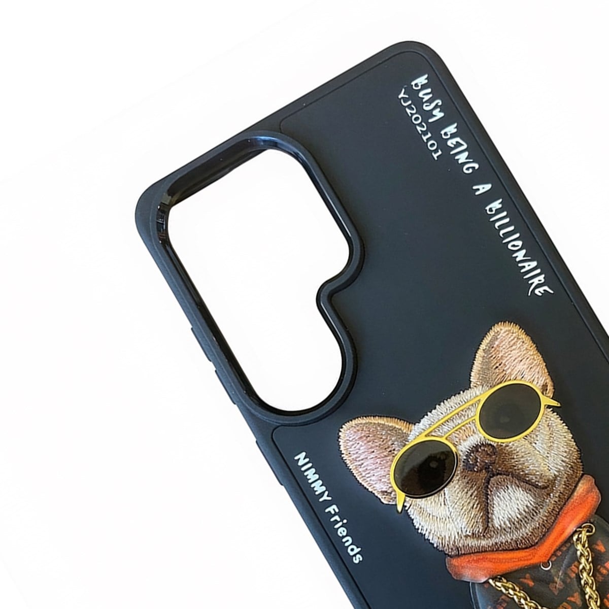 NİMMY · 3D Embroidered Zincir and Glasses Detail Pug Dog Design Case for Samsung Galaxy S26 Ultra · 3