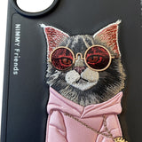 NİMMY · Embroidered Zincir and Glasses Detail Maine Coon Cat Design Case for Samsung Galaxy S26 Ultra · 2