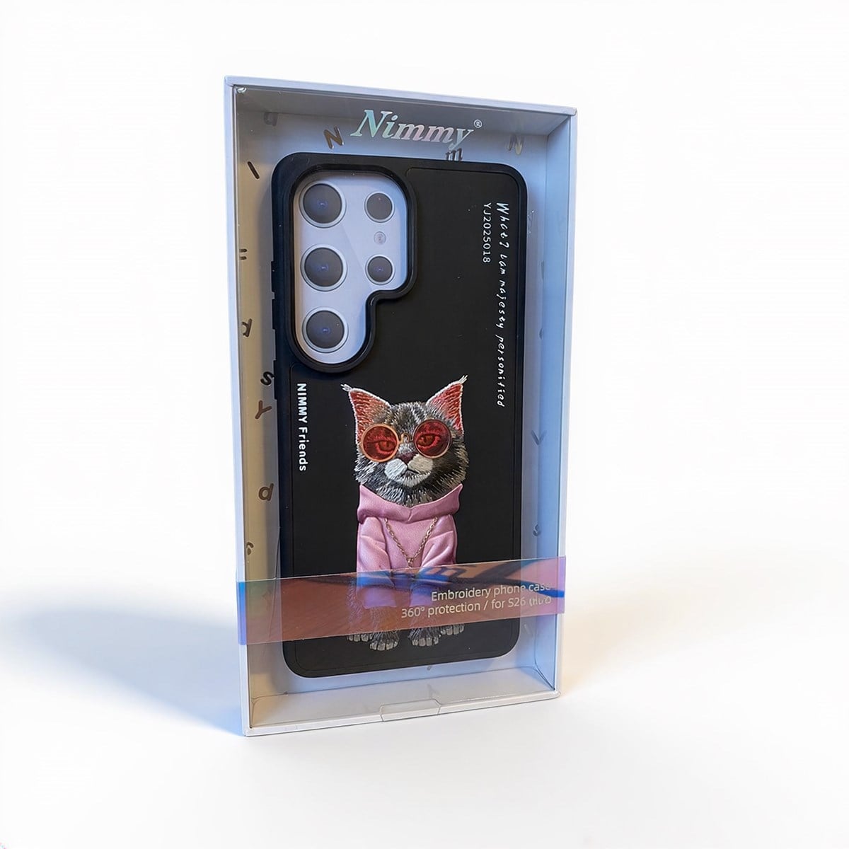 NİMMY · Embroidered Zincir and Glasses Detail Maine Coon Cat Design Case for Samsung Galaxy S26 Ultra · 4