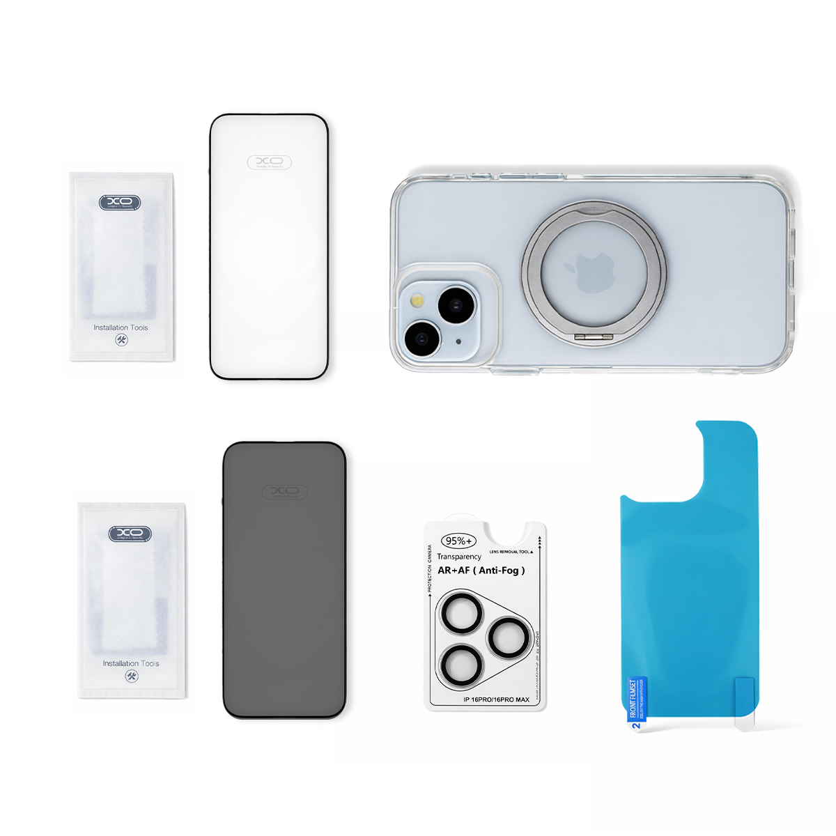 XO Kamera Lens Koruyucu MagSafe Özelliklı Case and 2 Adet Cam Ekran Koruyucu 3 lü Set for iPhone 16 Pro Max · 10
