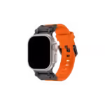 Apple Watch Uyumlu Ironhide Loop Silikon Kordon Black Orange