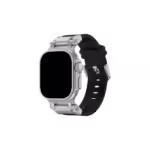Apple Watch Uyumlu Ironhide Loop Silikon Kordon Silver Black