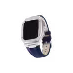 Apple Watch Uyumlu Rich Kasa Koruyucu Kordon Mavi Gümüş