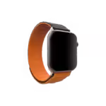 Apple Watch Uyumlu Strap Loop Silikon Kordon Turuncu Siyah