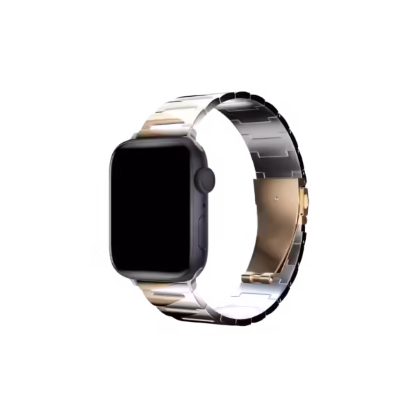 Apple Watch Uyumlu Trigon Loop Çelik Kordon Gümüş ve Rose Gold