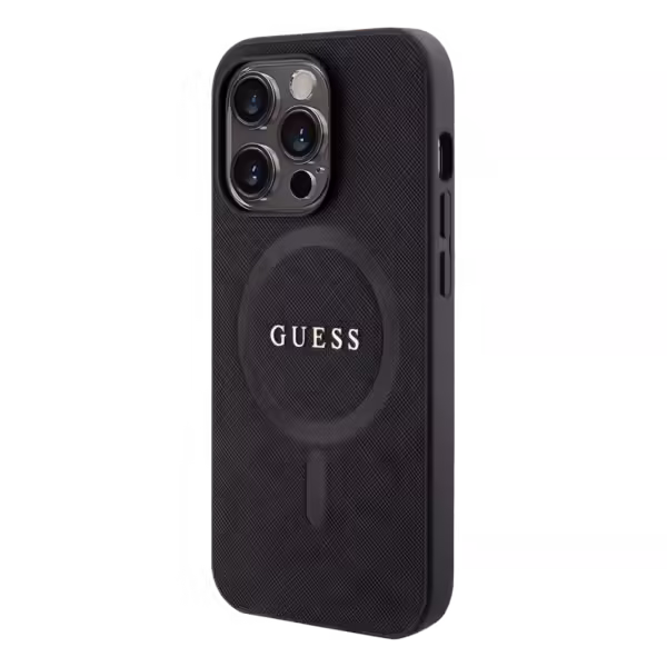 Guess Saffiano Orijinal Lisanslı Apple iPhone Kılıf Siyah